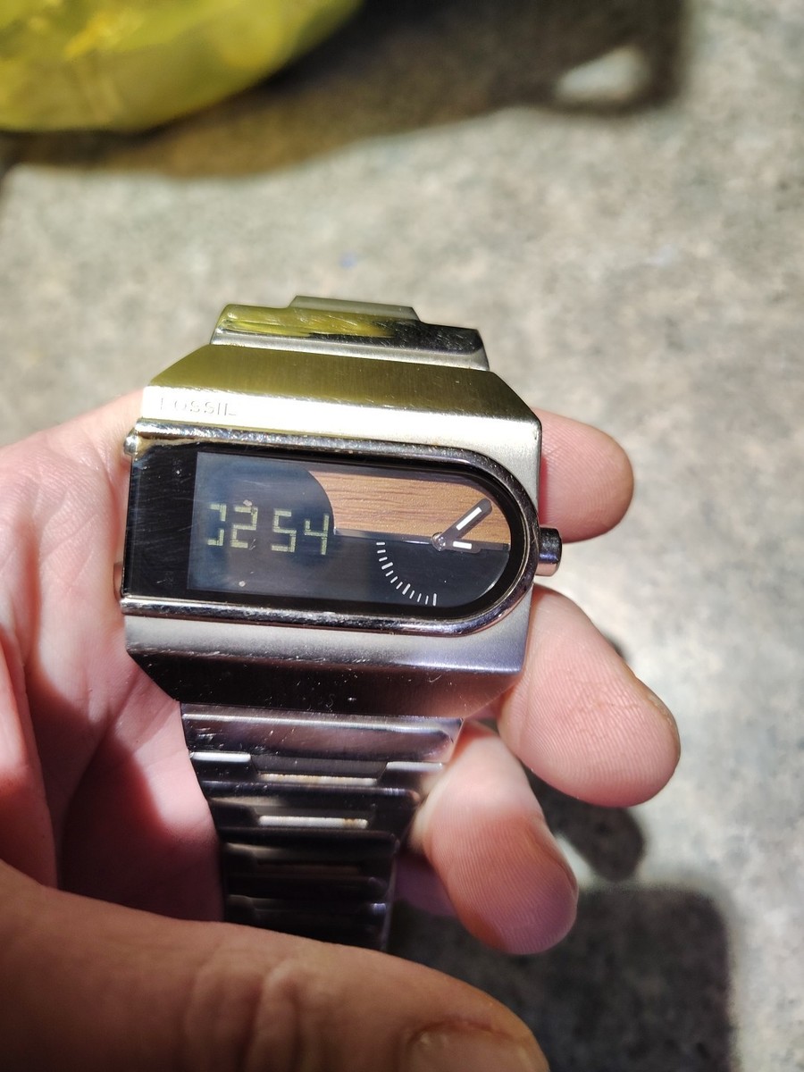 Rare Vintage FOSSIL JR-9306 Digital/Analog Men's quartz watch