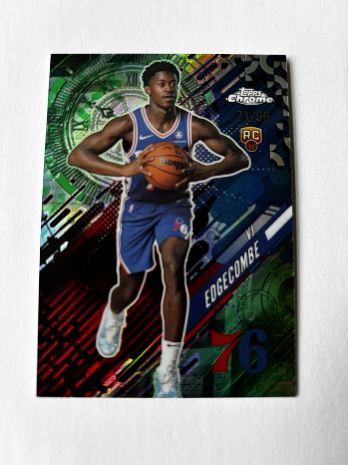 2025-26 Topps Chrome - Go Time VJ Edgecombe #GT-18 Green Refractor /99 (RC)