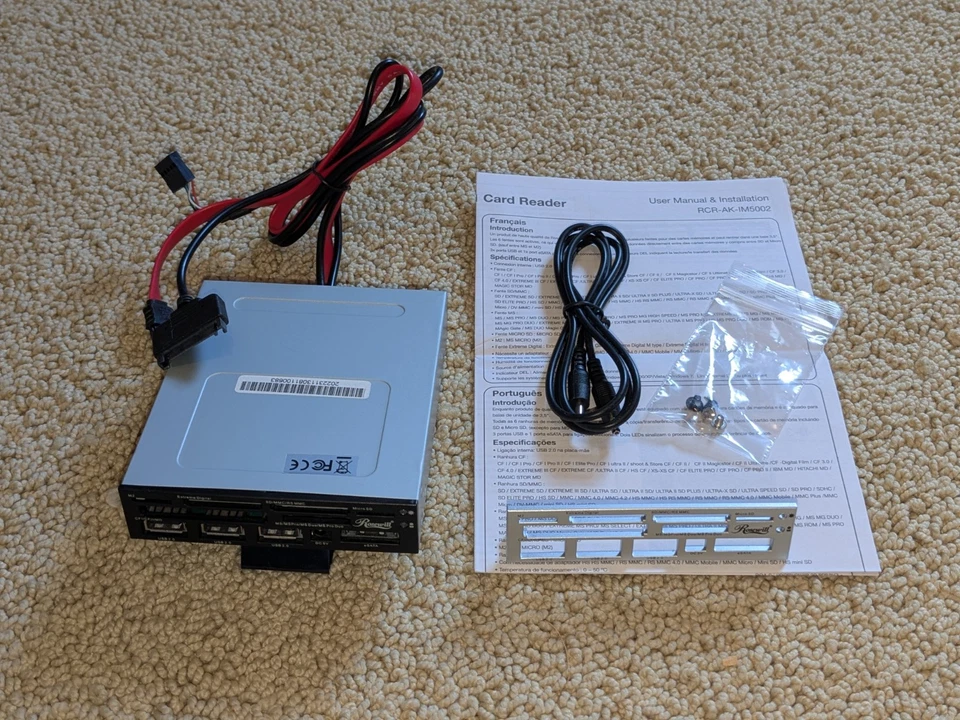 75-in-1 Internal Card Reader + USB Hub + eSATA - Rosewill RCR-AK-IM5002 - Image 2 of 4