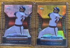 2- REGGIE JACKSON 2012 TOPPS GOLDEN MOMENTS GOLD REFRACTOR #/99 + BASE GMDC-39
