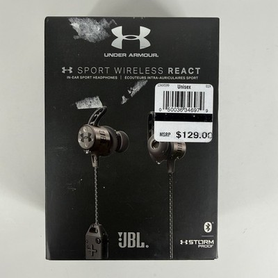NEW Under Armour JBL React Sport Wireless Headphones Black - Sealed - Bluetooth