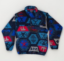 Patagonia Synchilla Snap-T Fleece Blue Aztec Tribal Print Men  s Small Gorpcore