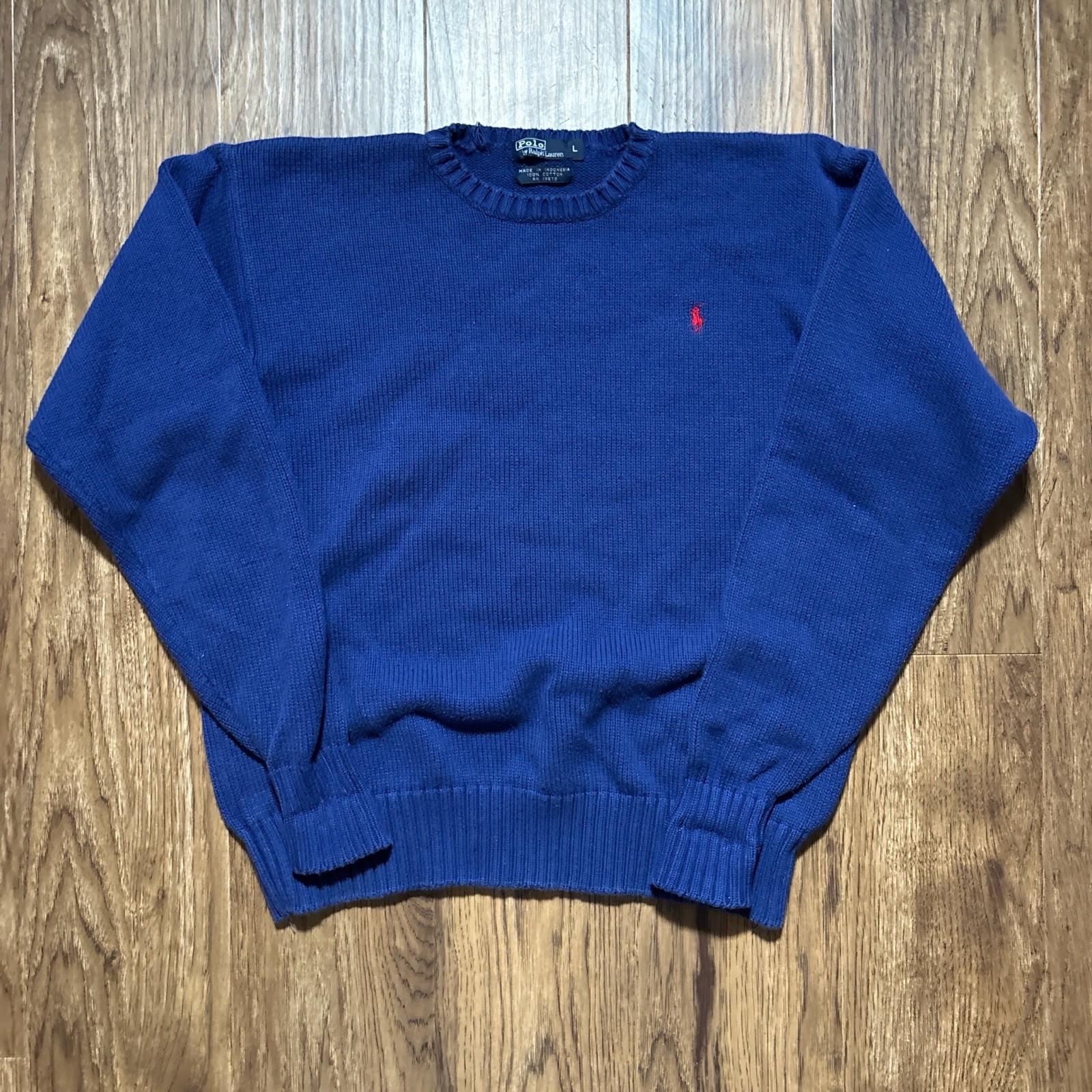 Vintage Polo Ralph Lauren Blue Men’s Pull Over Sweater