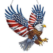 Bald Eagle Diamond Art Kit American Flag Suncatcher Home Decor