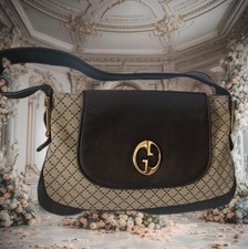 Borsa Donna Gucci Diamante 1973 In Pelle E Tela Originale