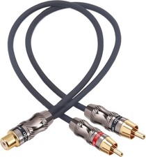 Devinal RCA/Phono Splitter Cable RCA Female to Dual Male Gold Plated F-2M 