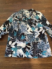 Coldwater Creek Women's Floral Blazer Jacket Size XL, Cotton
