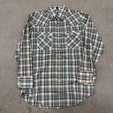 Vtg 70s 80s Levi's Western Shirt Mens M Multicolor Chest Pockets Snap Buttons