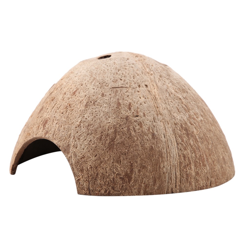 Reptile Hiding Cave Natural Coconut Shell Aquarium Hide House Decor Part.