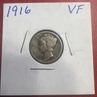 1916 Mercury Silver Dime VF Very Fine 10c Coin
