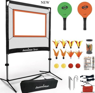 Jazzminton-Sport   The Original Paddle Game with Net for Indoors & Outdoors 