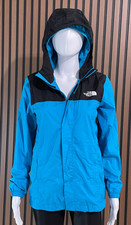 The North Face Boys L Blue Jacket Nylon Windbreaker Hooded Outdoor Hiking Zipper