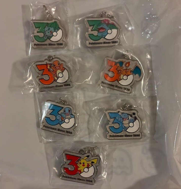 Pokemon 30th Anniversary Metal Charm Mascot Keychain New Japan