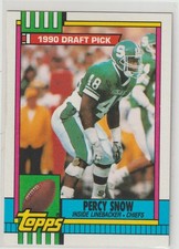 Percy Snow 1990 Topps Rookie Card #246 Michigan State Spartans. rookie card picture