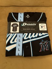 Miami Marlins MLB Men's L Jersey Black Button Florida Marlins Dynasty Baseball