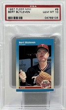 Bert Blyleven PSA 10-1987 Fleer Classic Miniatures -Twins, Guardians, HOF-94 WAR