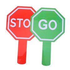 2 Pcs Cartello Stop Segnali Stradali Per Bambini Segnale Di Tenuto Mano
