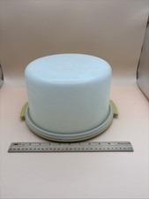 Vintage Tupperware R Harvest Gold 684-5 12  Round Cake Pie Carrier Tote Base Lid