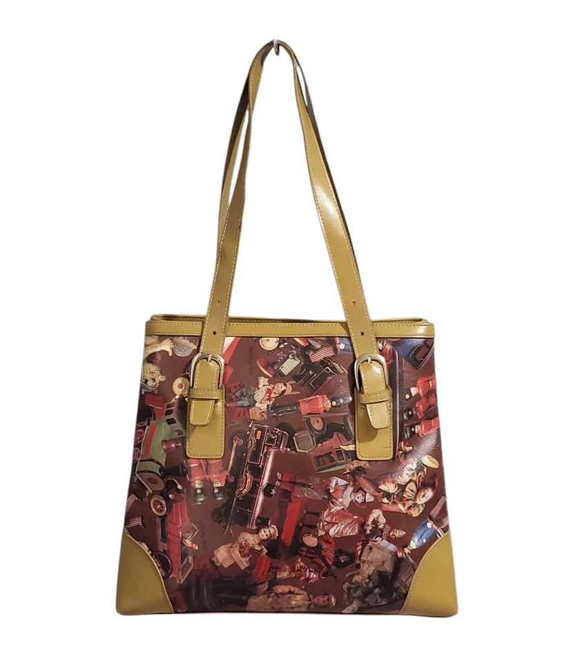 Sydney Love Vintage Toys Tote Shoulder Bag Purse Faux Leather Vegan Zippered - Image 2 of 4