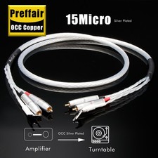 Preffair Turntable Interconnect OCC Silver Plated Cable Gold PlatedRCA 0.5m-2.0m