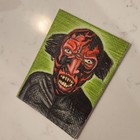 ACEO Original "DEMON" By HorrorsDiegest Red Lipstick Face Insidious Movie Black — photo 3