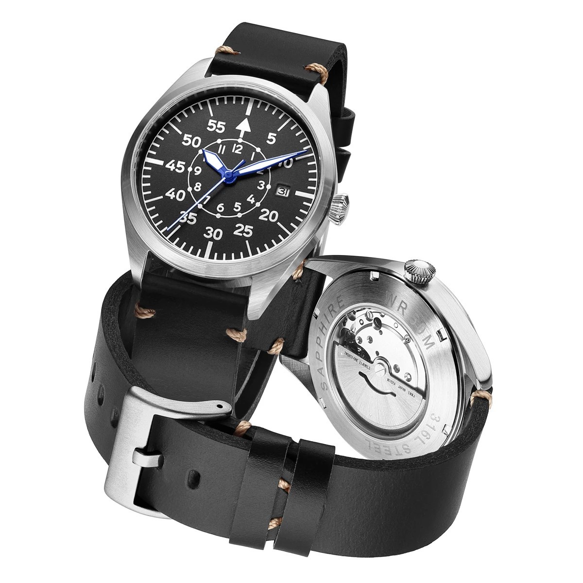 Automatic Pilot Watch Diving Kivo Men Flieger Type A B Miyota 8215