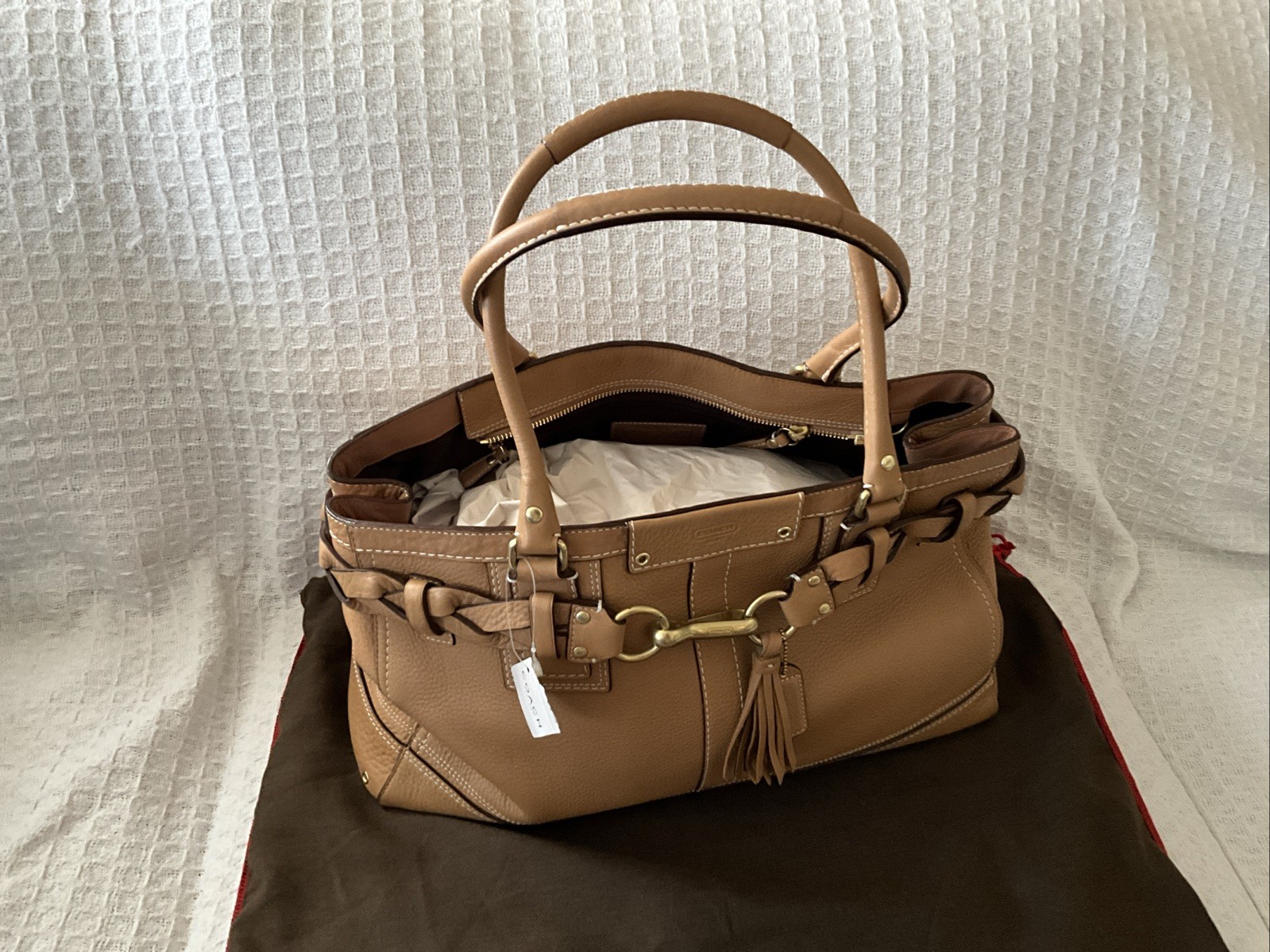 Coach Vintage Hampton Braided Pebbled Leather shoulder image 2