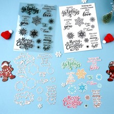 Christmas Snowflakes Clear Stamp Cutting Dies for Scrapbooking Embossing Cards
