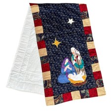 Nativity Scene Quilted Machine-Made Table Runner Christmas Holiday 15.5"x52"
