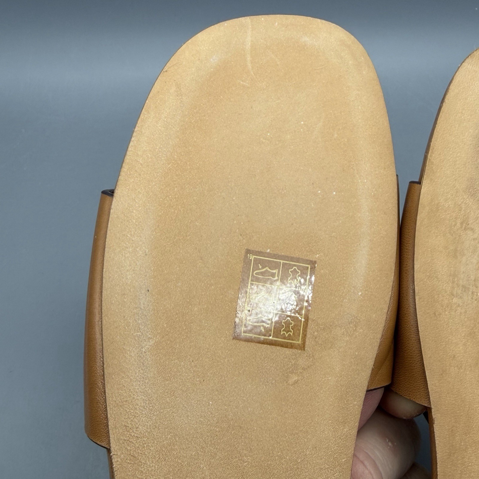 Tory Burch Ines Flat Slide Womens 7 Goat Leather Brown Designer Sandals TRIED ON thumbnail 13