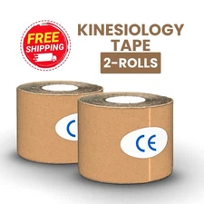 KT TAPE Cotton Elastic Sports Tape, Beige 2” Wide X 16 Feet Long (2pc)
