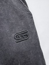 Gamersupps Dark Grey Acid Washed Sweatpants Tapered Banded Hem LARGE
