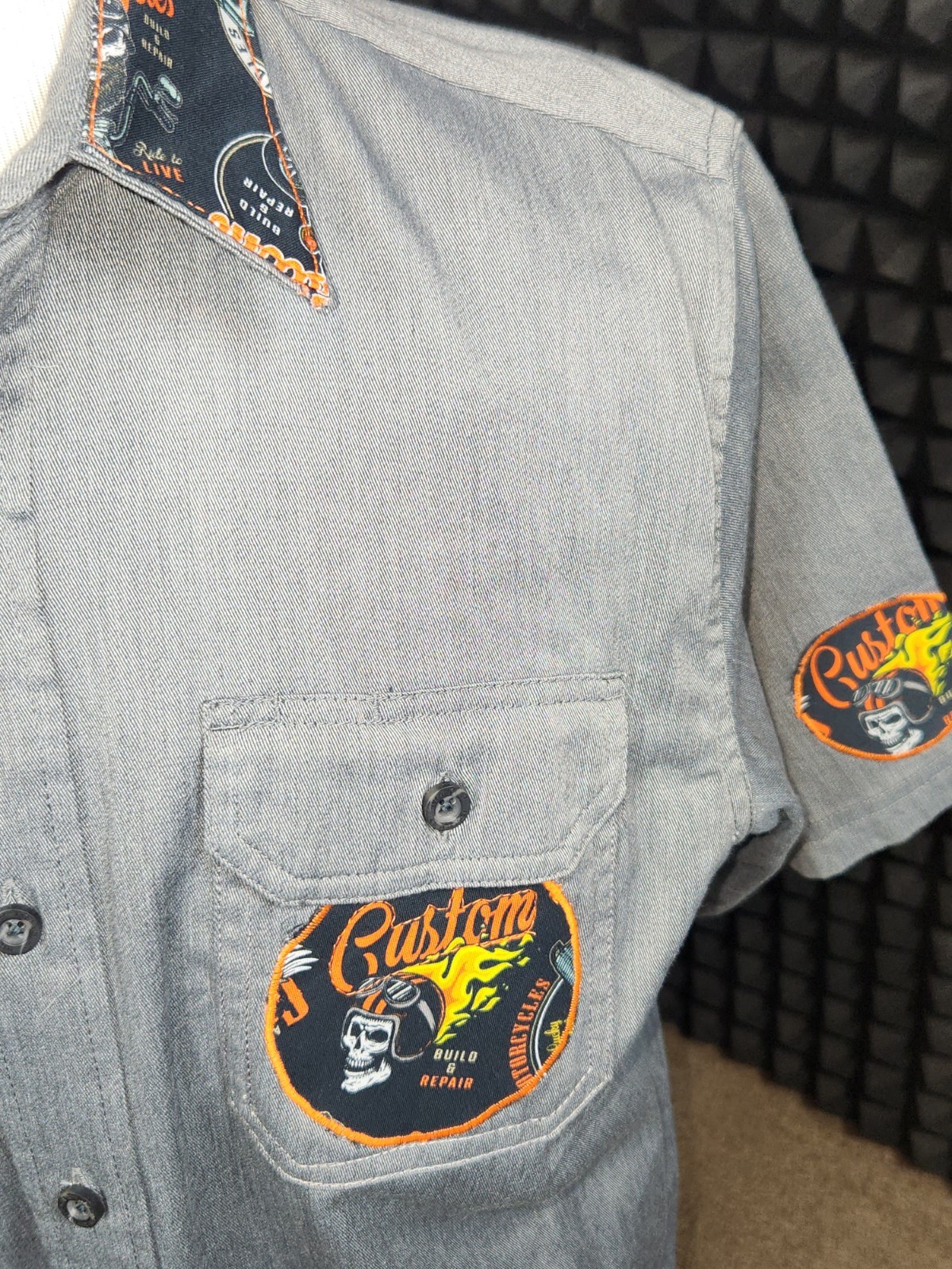 Wrangler Motorcycle Skull Patchwork Embroidered S… - image 4