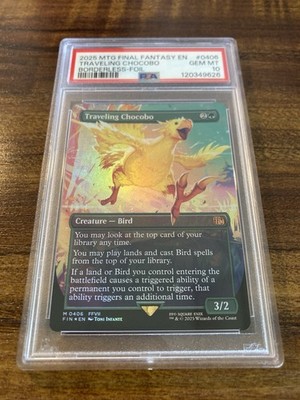 MTG✨TRAVELING CHOCOBO Brdless/Ext Art FOIL✨FIN Final Fantasy