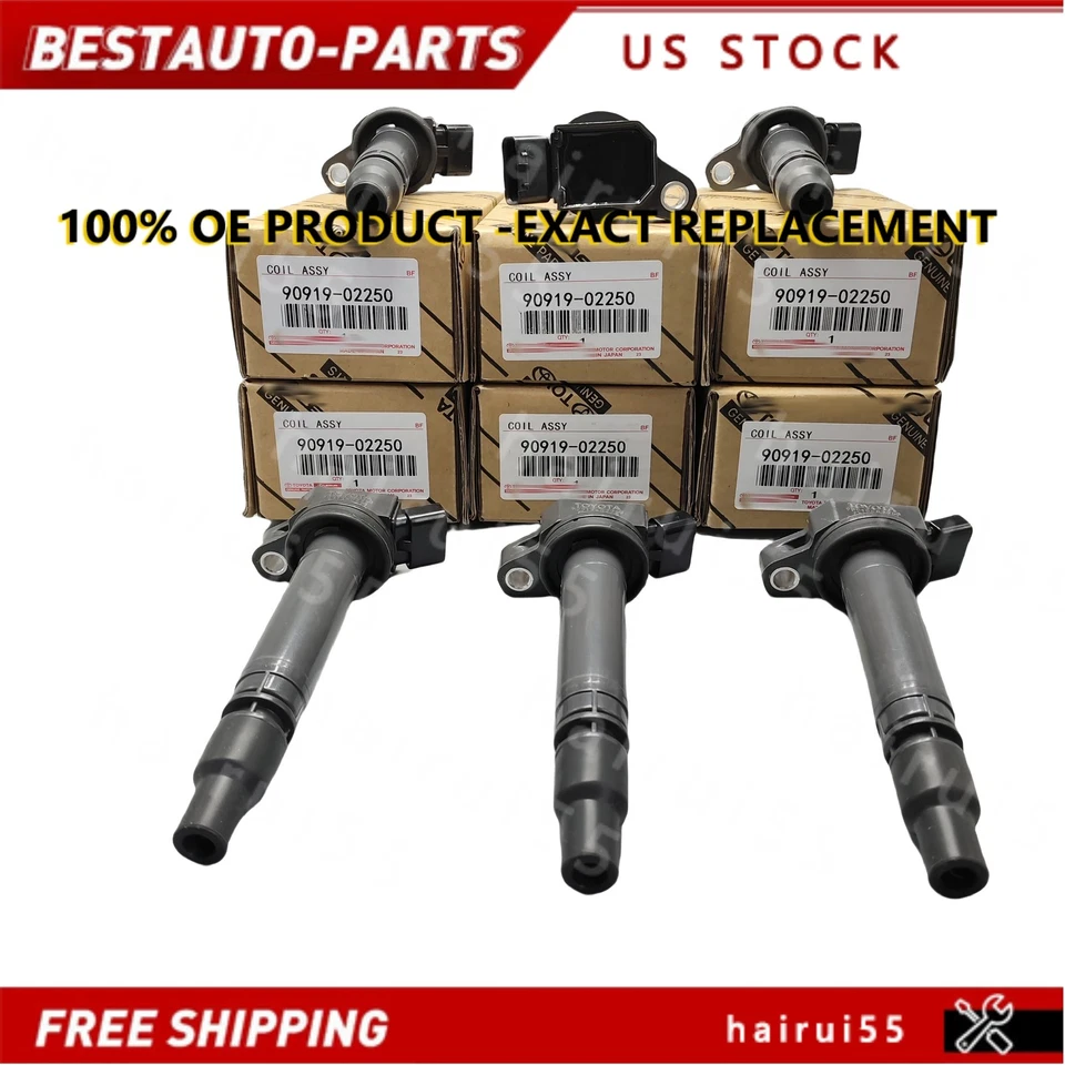 6X New OEM Ignition Coils Denso for Toyota 2007-16 Camry 3.5L IS350 90919-02250 - Imagem 3 de 4
