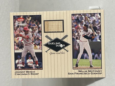2002 Fleer Greats #DD-JB2 Johnny Bench Willie McCovery Dueling Duos - Bench Bat