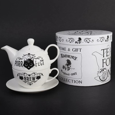 Alchemy Gothic Purrfect Brew Tea for One Set - Brandneu Geschenkbox Katze Design