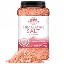 Kashmir 5 Lbs Pink Himalayan Salt Bulk Jar, Coarse | 100% Pure, Food Grade with 