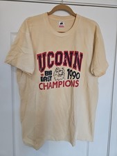 VINTAGE RARE UCONN HUSKIES 1990 BIG EAST CHAMPIONS FRUIT OF THE LOOM XL T-SHIRT