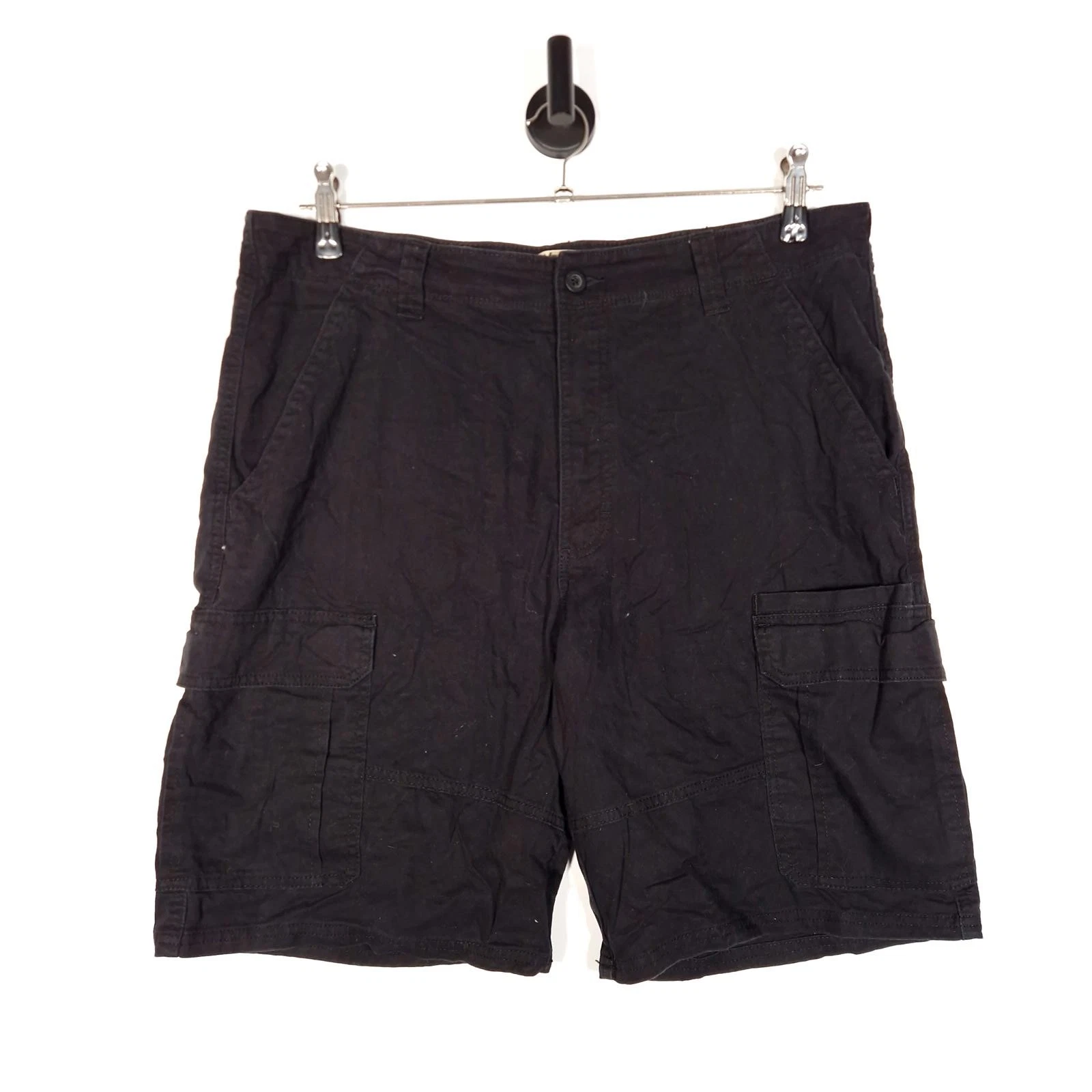 Wrangler Cargo Shorts Size W36 Men's Black 100% Cotton Summer
