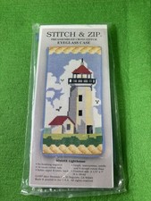 Alice Peterson Stitch  Zip Needlepoint Kit Eyeglass Case Lighthouse SZ326