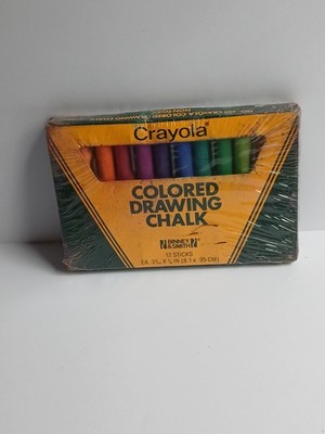 Vintage Crayola Colored Drawing Chalk 12 Sticks Binney & Smith USA Sealed Box