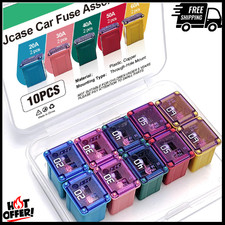 10Pcs Jcase Fuse Kit Car Fuses Assortment Kit Low Profile Box Shaped Automotive