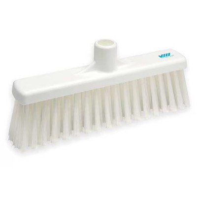 Vikan 31665 12 In Sweep Face Broom Head, Stiff, Synthetic, White