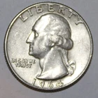 1964-P Washington Quarter - 90% Silver - Extra Fine - #1260EA