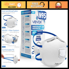 N95 Respirator Mask - NIOSH Approved, Valved, Comfort Seal - 10/20 Pack, Dust Pr