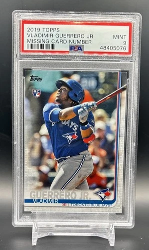 Vladimir Guerrero Jr 2019 Topps Rookie RC Error Missing Card Number PSA 9