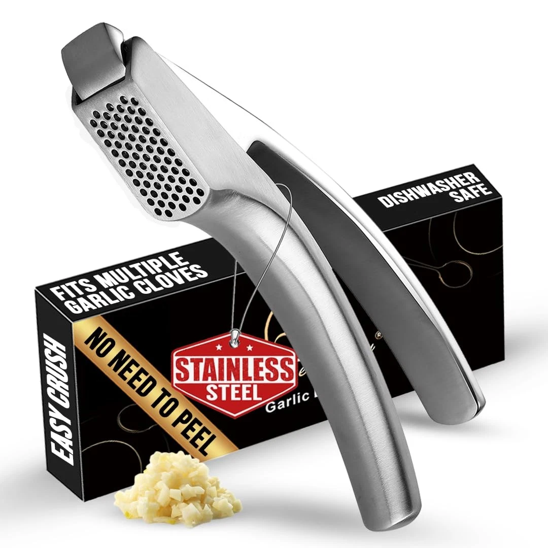 Stainless Steel Garlic Press No Peel Required Detachable Handle Kitchen
Opens in a new window or tab