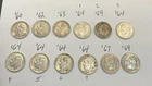Lot Of 12 Franklin Dimes 1960’s (1)1960 (1) 1962 (1)1963 (7)1964 (1)1967 (1)1969