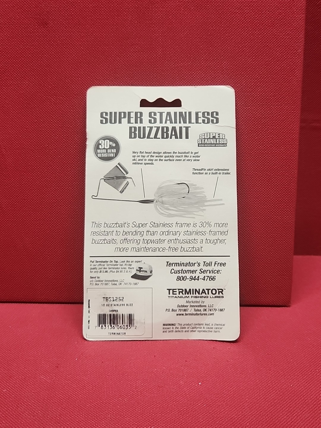 RARE Terminator SUPER STAINLESS Series 1/2 oz Original Buzzbait NEW VINTAGE Orig - Image 8